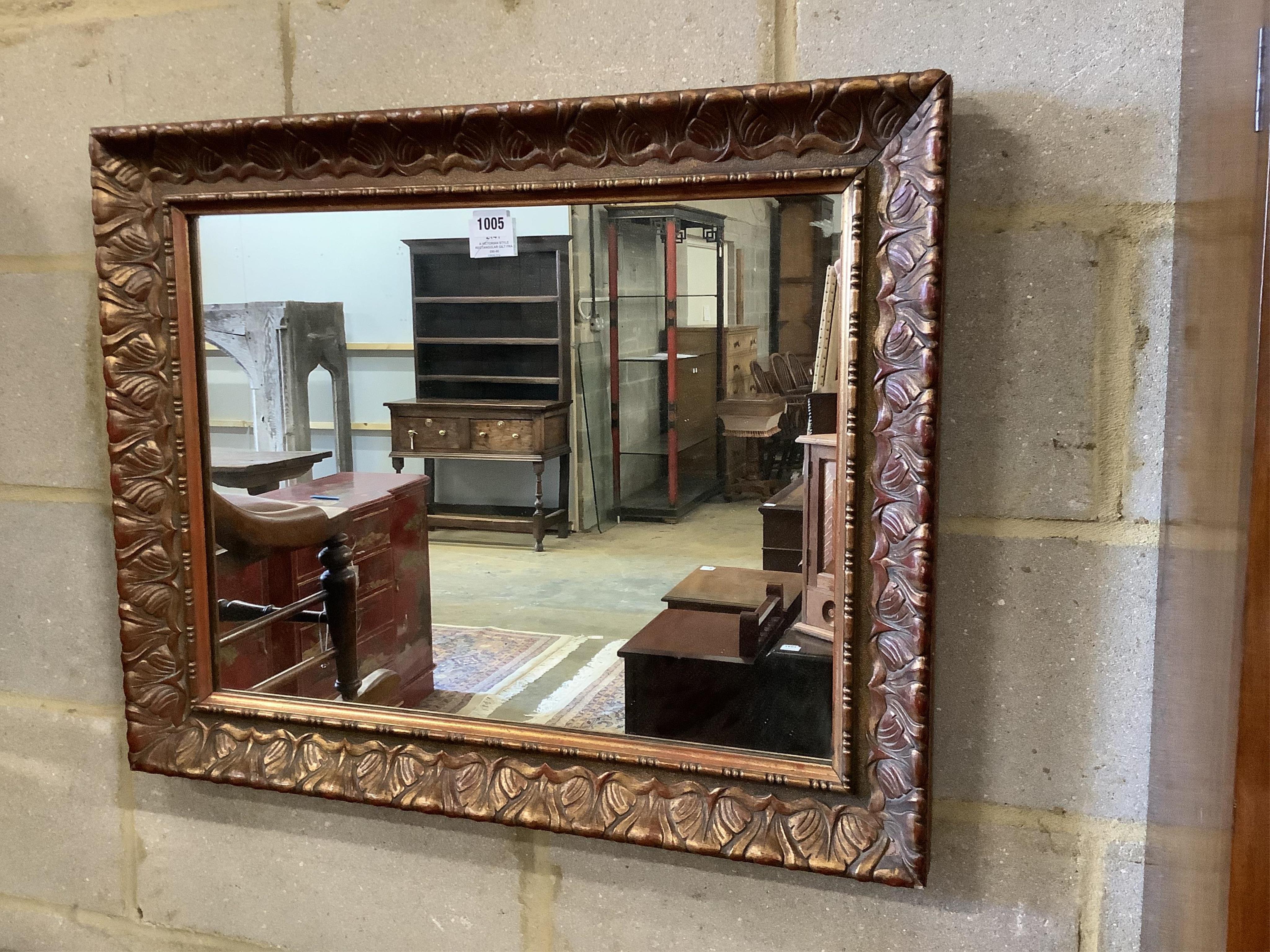 A Victorian style rectangular gilt framed wall mirror, width 75cm, height 61cm. Condition - good